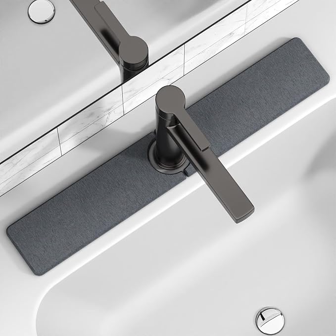 23.6" x 4" Stone Faucet Mat for Kitchen Sink, Quick Drying Diatomite Sink Tray by Unknown