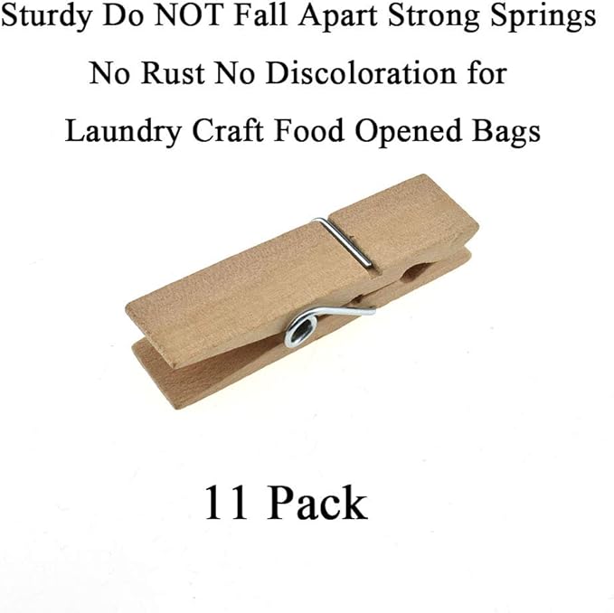 HAHIYO Wooden Clothes Pins Clothespins Extra Wide Do NOT Fall Apart 2.83 inches - Image 5