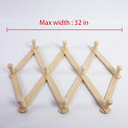 AMAPON Accordion Style Expandable Wall Wooden Coat Rack 10 Hooks Hang Hats - Image 4