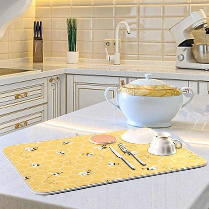 Funny Bees Honey Dish Drying Mat 18x24 - Image 6