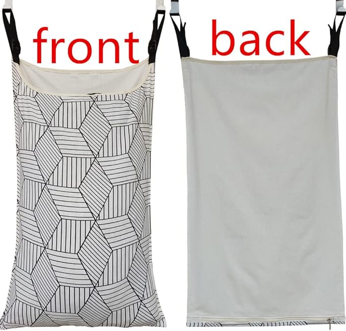 Adjustable Space Saving Door Hanging Laundry Hamper Bag - Image 2
