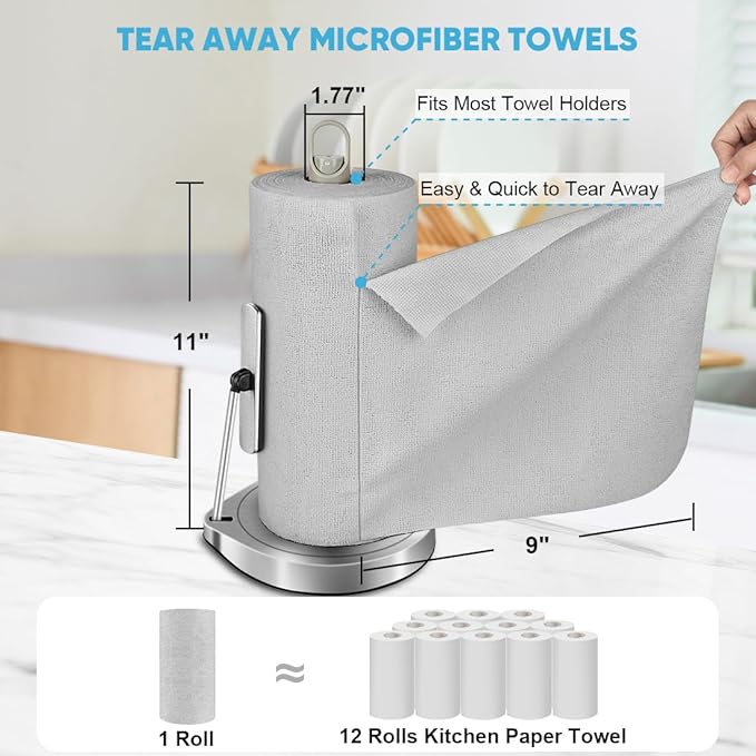 AIDEA Microfiber Cleaning Cloth 330 Sheets 6 Roll, Shop Towels, Shop Rags - Image 2