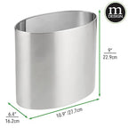 mDesign Stainless Steel Metal Oval Trash Can, 7.9 Liter/2.09 Gallon Wastebasket - Image 5