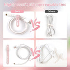 Oligei 25 Pcs Silicone Cable Ties, Cable Ties Reusable, High Elasticity Cord - Image 4