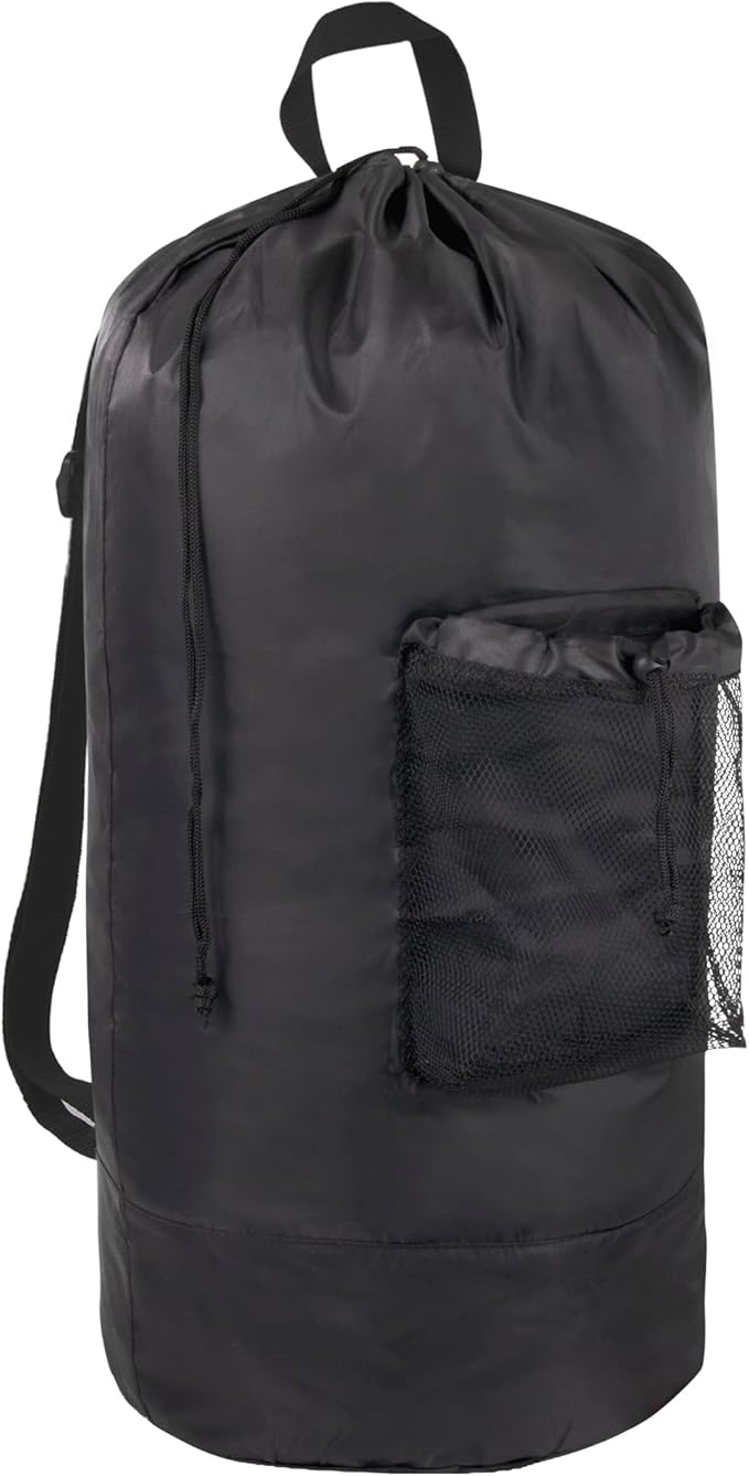 Laundry Bag Backpack with Shoulder Straps and Mesh Pocket Laundry Backpack - Image 4