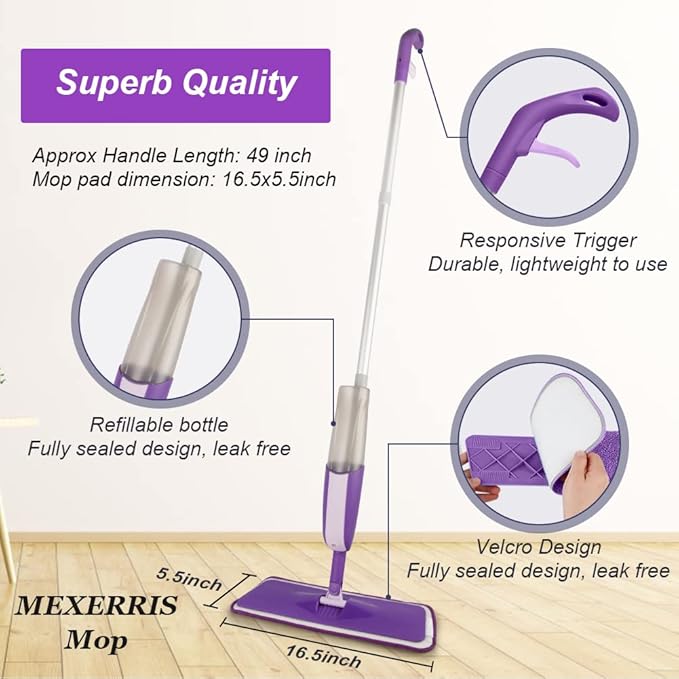Spray Mops for Hardwood Floor Cleaning: MEXERRIS Floor Mop - Image 3