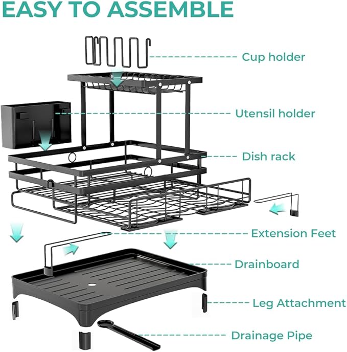 2 Tier Dish Drying Rack - Image 7