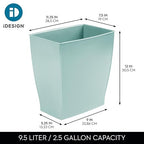 iDesign Small Plastic Bathroom Trash Can, Slim Rectangle Garbage Bin - Image 4