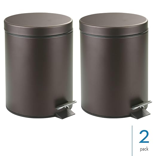 iDesign Round 1.3 Gallon Bathroom Step Trash Can - Image 2