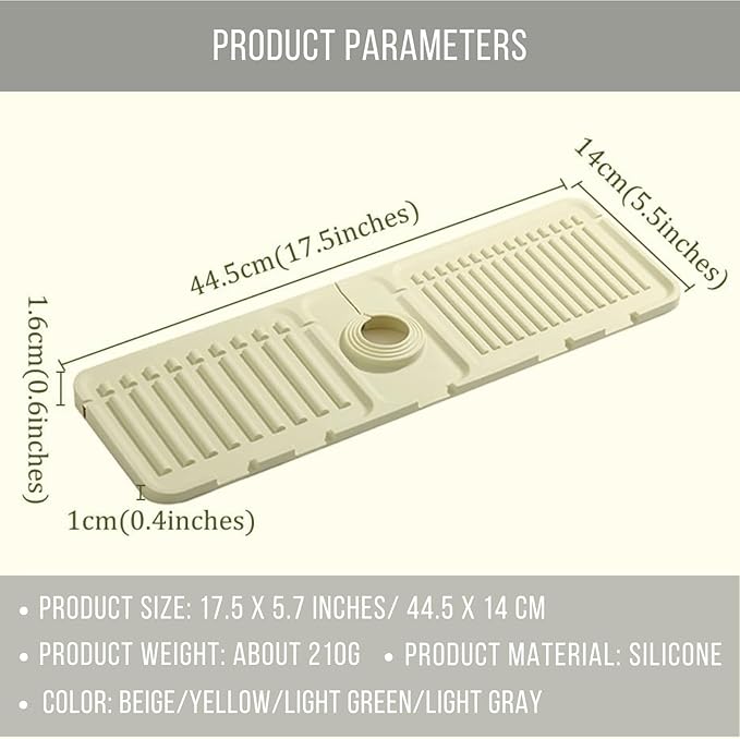 Silicone Sink Splash Guard, Non-Slip Faucet Mat - Image 5