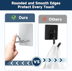 Self Adhesive Hooks Heavy Duty, Large Stainless Steel Towel Hooks, No Drill - Image 4