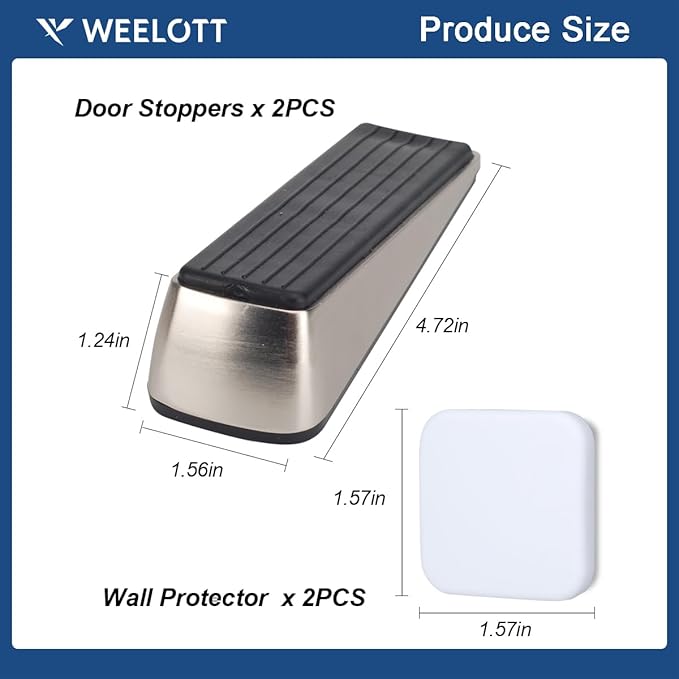 2 Pack Door Stoppers, Zinc Alloy Door Stop - Image 2