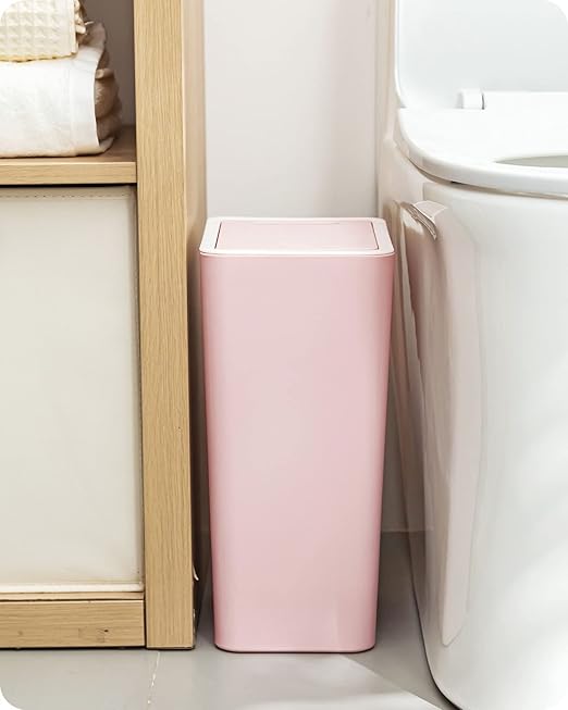 Baffect Small Trash Can with Lid Waste Basket Bathroom Garbage Can Dorm Room by Baffect