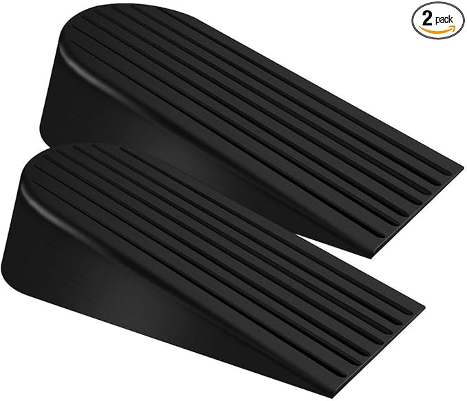 Big Door Stopper 2 Packs, Heavy Duty Wedge Rubber Door Stop Works on All Floor by Talkfun