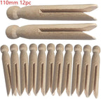 Round Wooden Clothespins, Unfinished Wood Doll Pins - Image 8