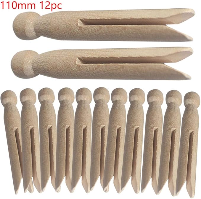 Round Wooden Clothespins, Unfinished Wood Doll Pins - Image 8