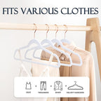 HOUSE DAY White Velvet Hangers 60 Pack, Premium Non-Slip Felt Clothes, Sturdy - Image 3