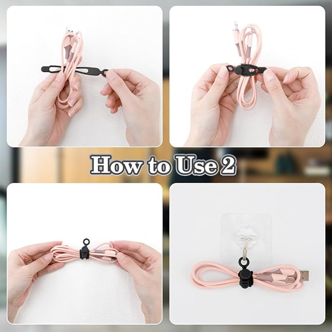 12Pcs Black Silicone Cable Ties - Image 4