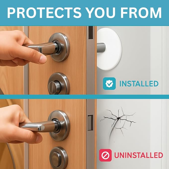 Strongest Home Wall & Door Handle Stopper, Quiet Wall Protector - Image 7