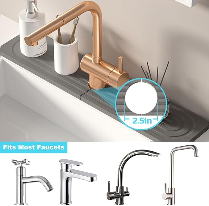 Diatomite kitchen sink splash guard behind faucet - Image 5