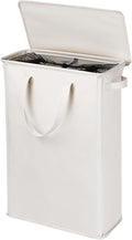 Slim Laundry Basket with Lid and Handles, Foldable Laundry Basket by GOMAJI