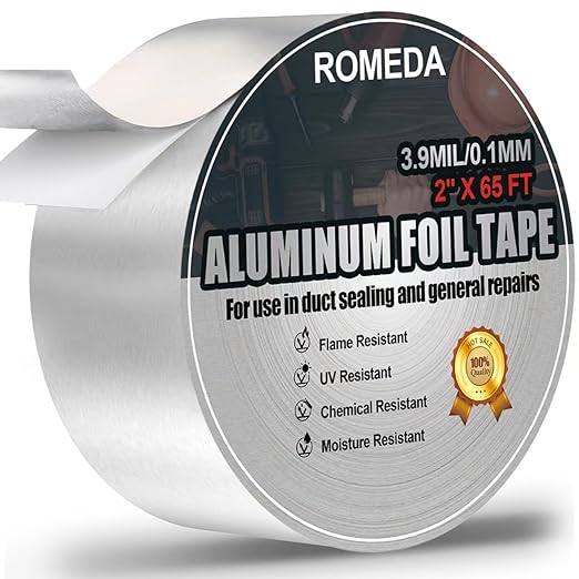 Romeda Aluminum Foil Tape, 2 inch x 65 Feet Foil Tape, High Temperature Heavy by Romeda