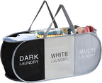 EEEKit 100L Pop Up Laundry Basket, 3 Sections Large Capacity Oxford Cloth by EEEkit
