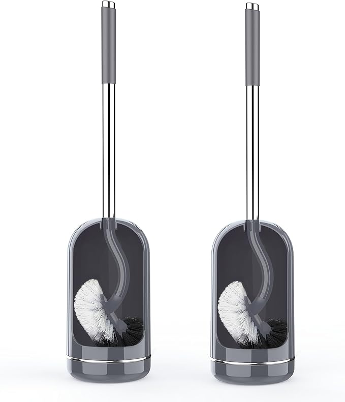 SetSail Toilet Brush and Holder Set, Compact Size Curved Toilet Bowl Brush by SetSail