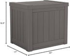 Suncast 22-Gallon Small Deck Box - Lightweight Resin Indoor/Outdoor Storage Container and Seat for Patio Cushions and Gardening Tools - Store Items on Patio, Garage, Yard - Stone Gray, Made in the USA - Image 15