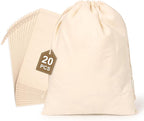 20PCS Cotton Produce Bags, 8X10inch Reusable Muslin Storage Bags by Hopttreely