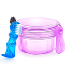 Leakproof Denture Case Purple Denture Soaking Cup by EZEELAI