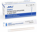 JMU 6 Inch Sterile Cotton Tipped Applicators, Wood Shaft Medical Swabs by JMU