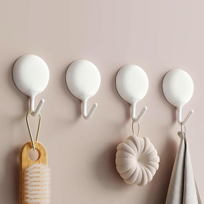 4pcs Self-Adhesive Hooks, No Drill Wall Mounted Sticky Hooks Durable by mioluo