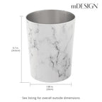 mDesign Round Metal Small 1.7 Gallon Recycle Trash Can Wastebasket, Garbage - Image 3