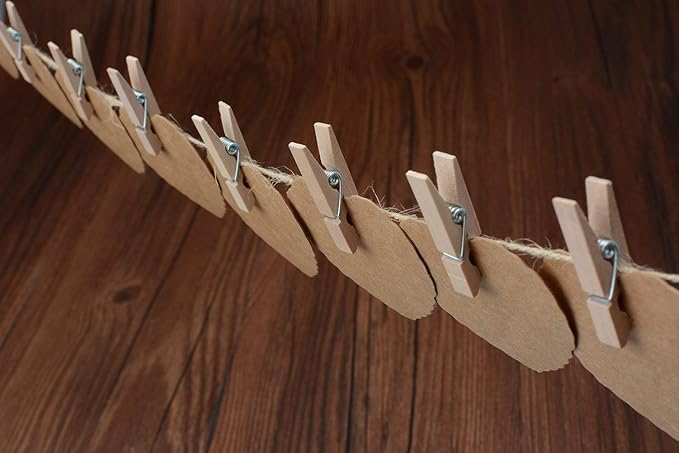 COOLAKE Wooden Clothes Pins 1.38 Inch 100 Pack Mini Photo Paper Peg Clips - Image 6