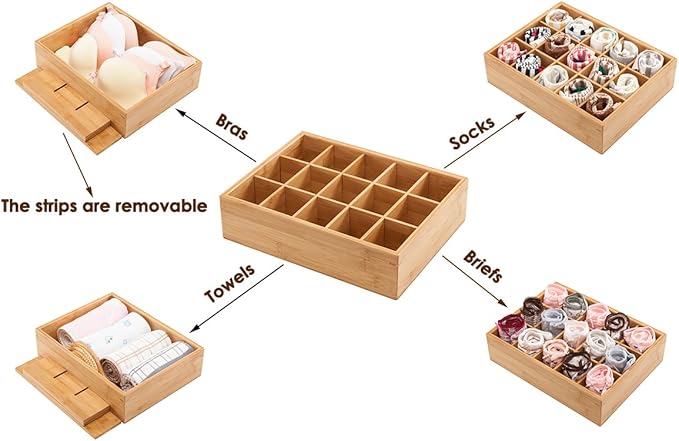 GOBAM Bamboo Closet Drawer Divider - Image 5