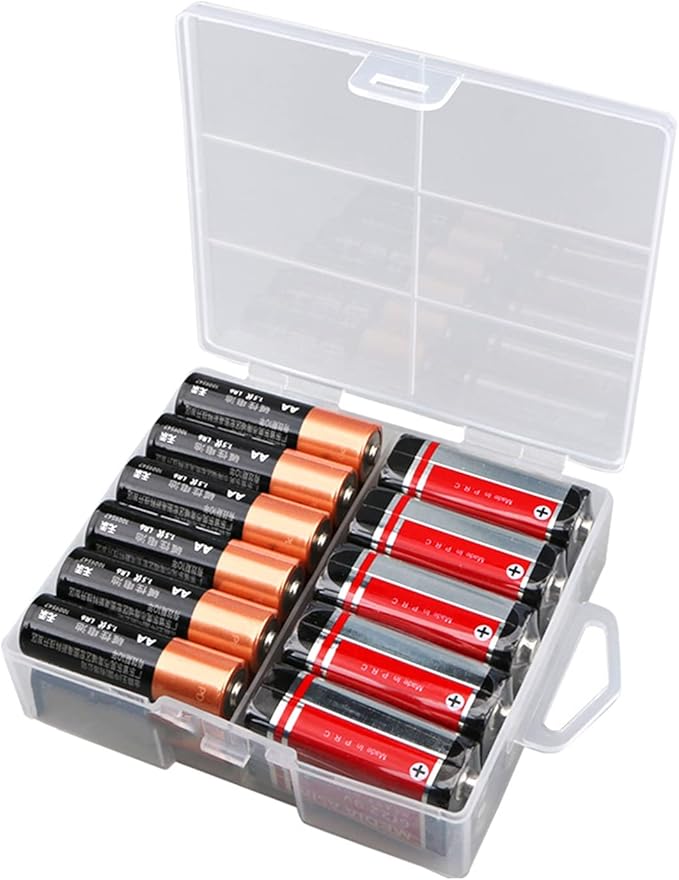 Heyiarbeit 24 x AA Battery Storage Case Holder Organizer Box Transparent - Image 6