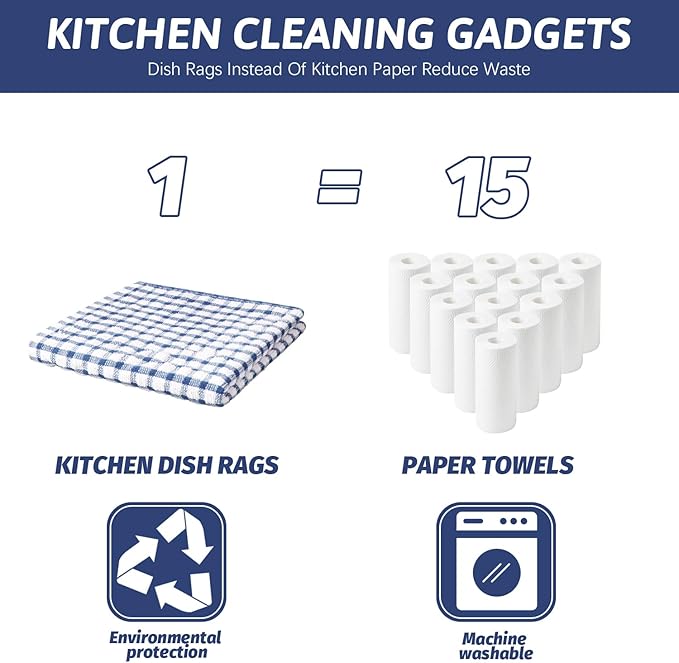 Nialnant 8 Pack Dish Cloths for Washing Dishes, 100% Cotton Reusable Cleaning - Image 5