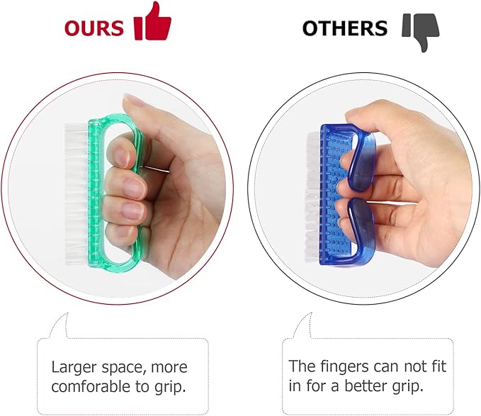 Handle Grip Nail Brush, Hand Fingernail Brush Cleaner Scrubbing Kit Pedicure - Image 3