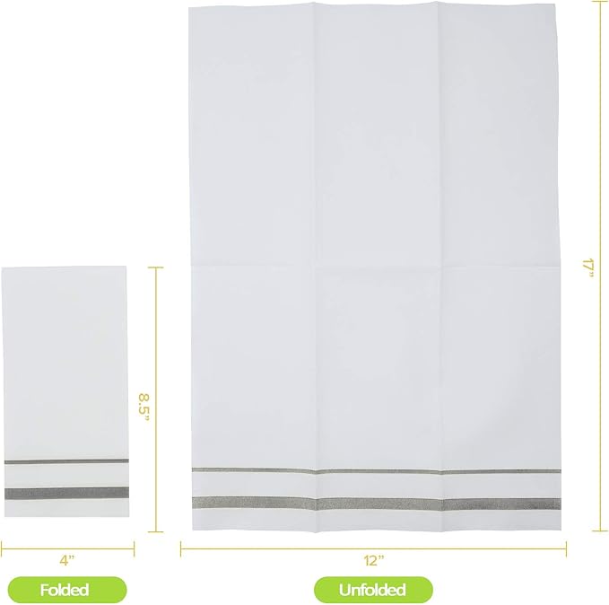 FOCUSLINE 200 Linen Feel Disposable Bathroom Napkins, Soft and Absorbent Paper - Image 2