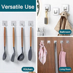 Adhesive Towel Hooks, 8 Pack Self Adhesive Coat Sticky Hooks - Image 6