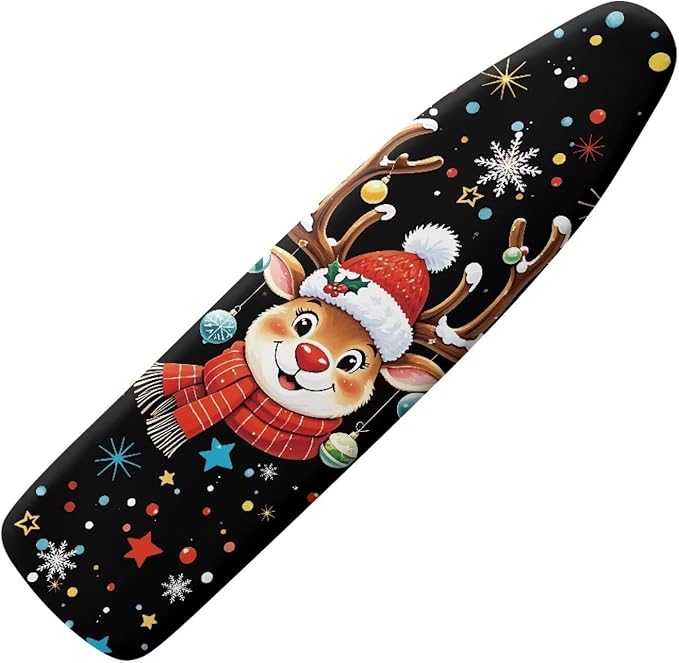 Christmas Deer Ironing Board Cover and Pad, Thick Scorch Resistant Padding by Oamsistay