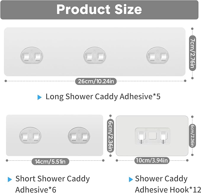 Lsnisni 23 Pack Shower Caddy Replacement, Strong Adhesive Strips - Image 2