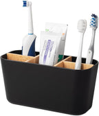 Toothbrush Holders for Bathrooms, Bamboo Tooth Brush Holder by Heagoale