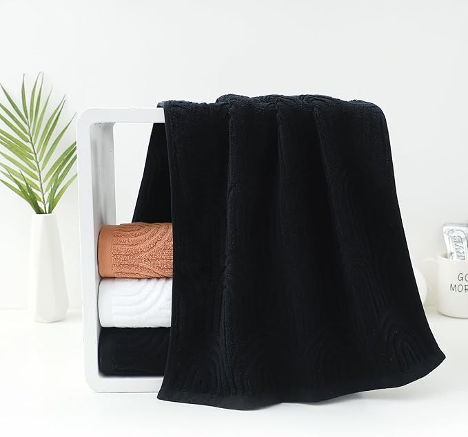 Pidada Hand Towels Set of 4 Striped Pattern 100% Cotton Absorbent Soft - Image 3