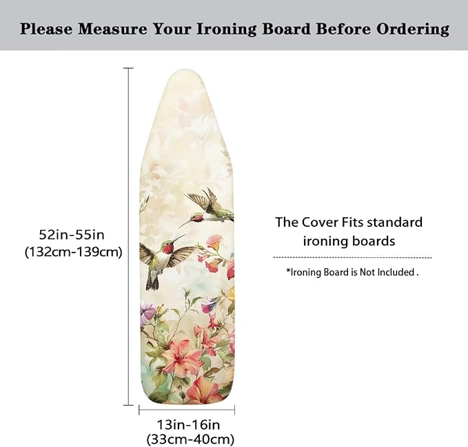Hummingbird Print Ironing Board Cover and Pad Non Stick Scorch Iron Board Cover - Image 5