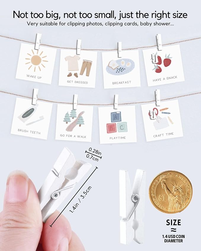 Clothes Pins Mini Clothespins White - Image 4