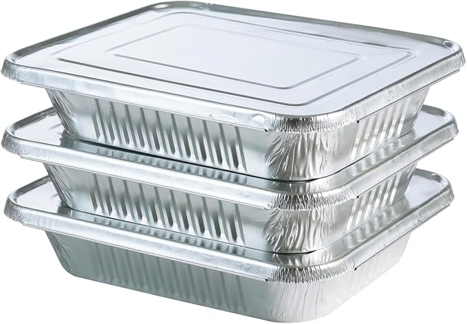Aluminum Pans With Lids 9x13 Aluminum Foil Pans Trays With Lids - Image 2