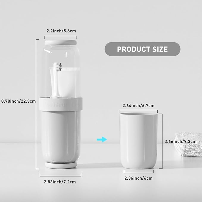 Toothbrush Cup with Cover, Travel Toothbrush Case Portable Toothbrush Holder - Image 2