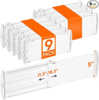 Lifewit 5" Tall 9 Pack Drawer Dividers, 30-47cm/11.5-18.5" Expandable Drawer by Lifewit